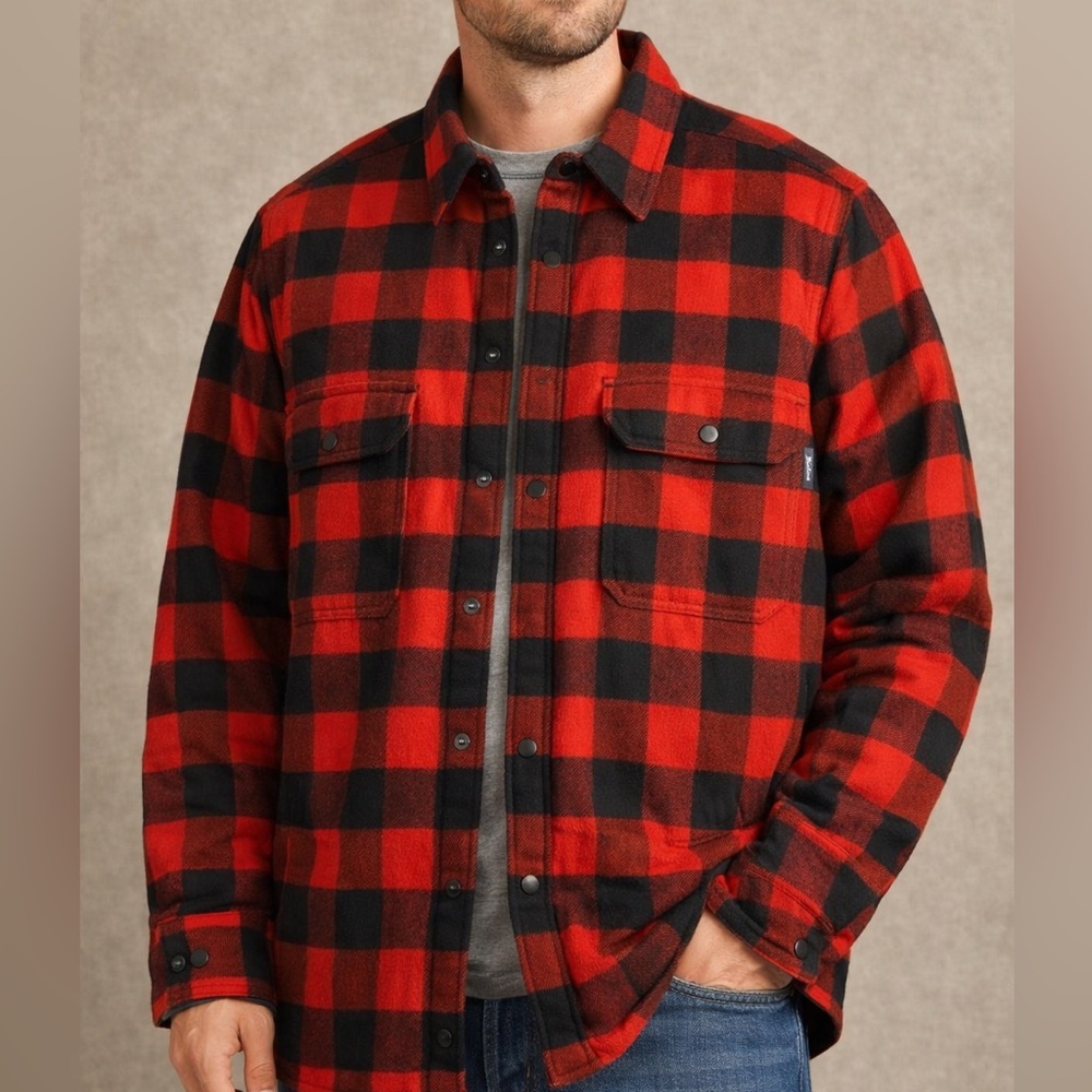 Woolrich Buffalo Plaid Flannel Shirt Jacket Lined Men’s Medium